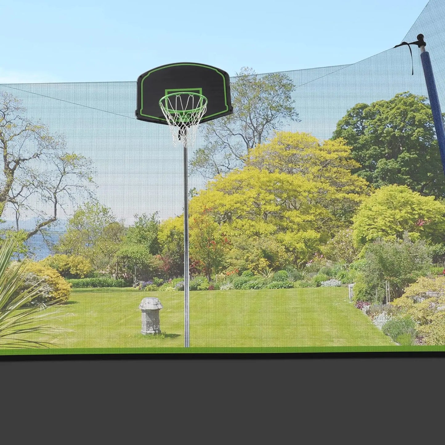 FT Trampoline Trampolines with Basketball Hoop,with Slide and Swings,Outdoor Trampoline with Safety Enclosure Net and Ladder,