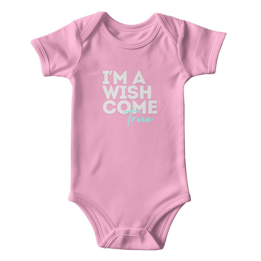 I'm A Wish Come True Onesies - White/Teal Lettering