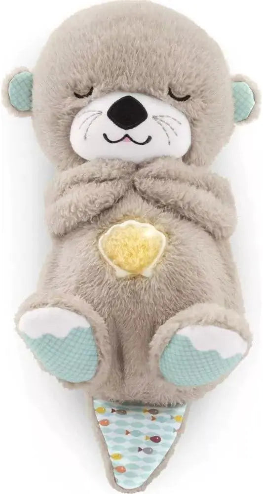 Fisher-Price Sound Machine Soothe 'n Snuggle Otter Portable Plush Baby Toy with Sensory Details Music Lights & Rhythmic Breathing Motion